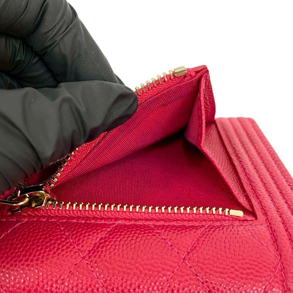CHANEL Authentic Pink Caviar Leather Logo Wallet - Picture 10 of 10